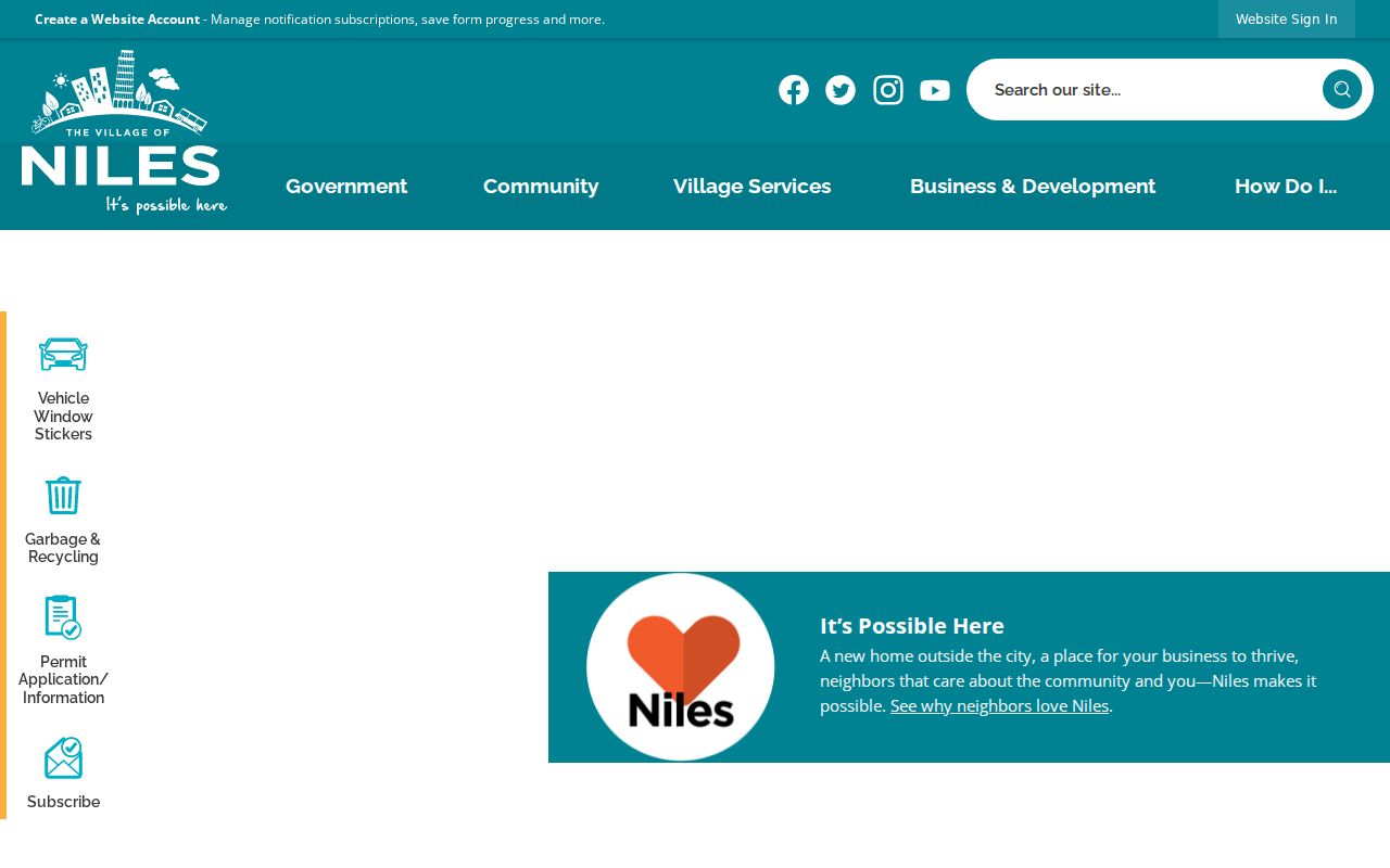 Niles residents directory Village official services