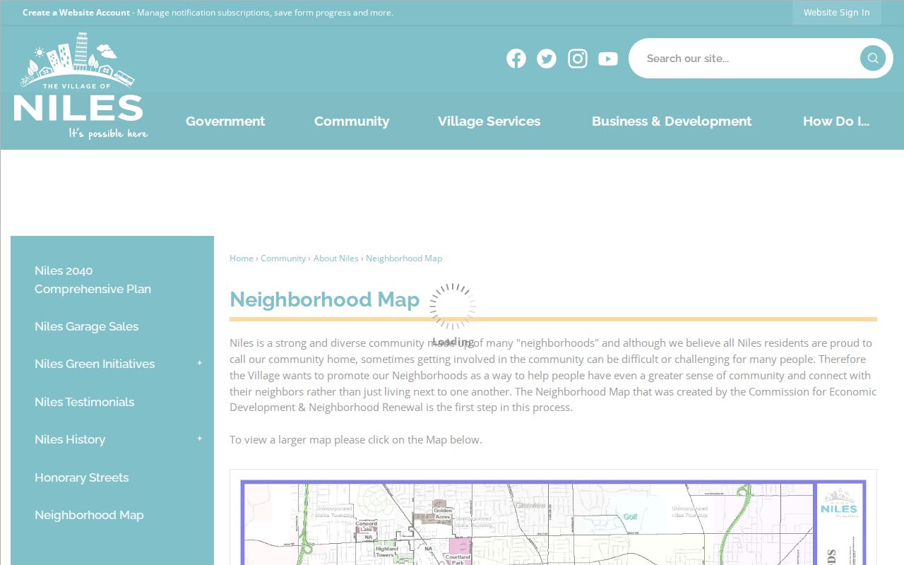 Niles neighbors official neighborhood map page