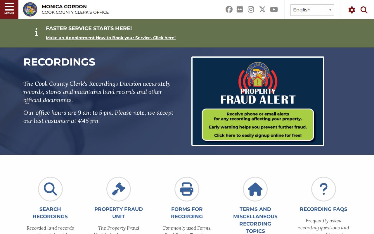 Niles previous residents Cook County recordings office page