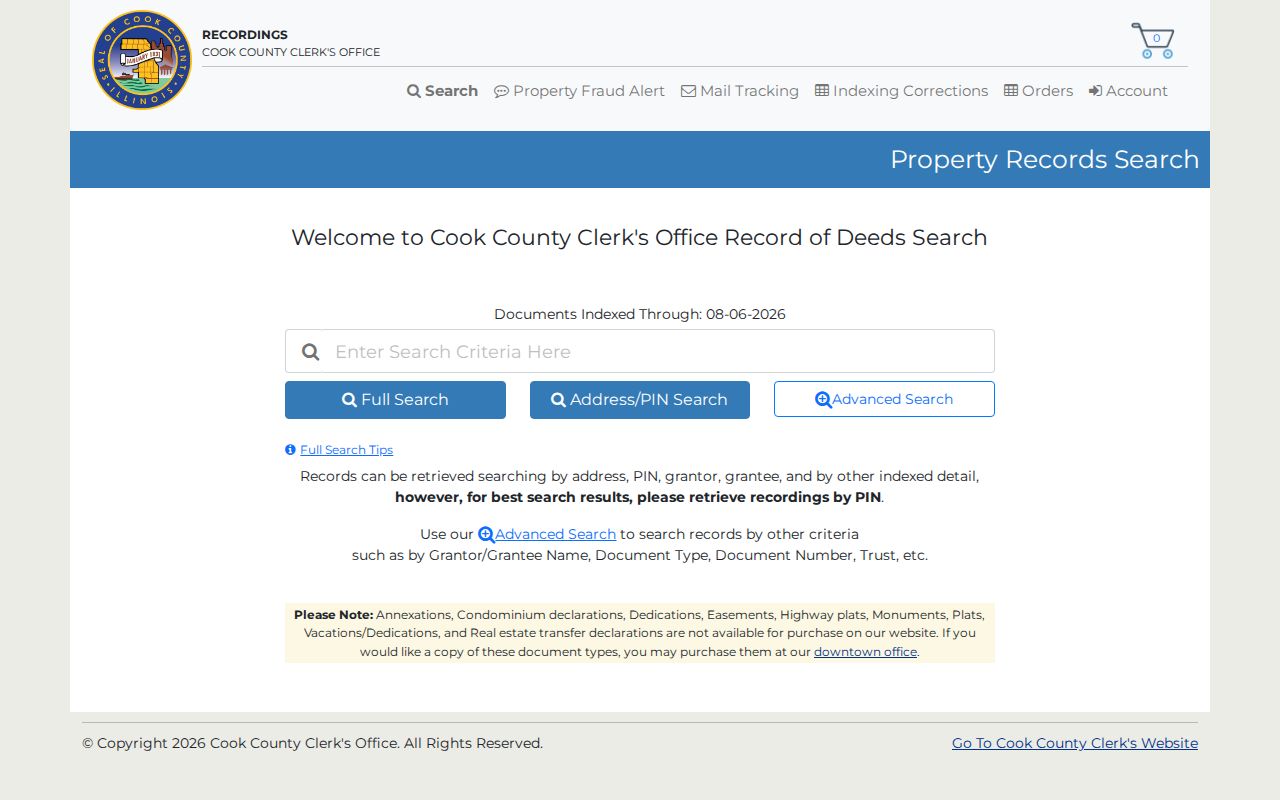 Niles previous residents Cook County recording search portal