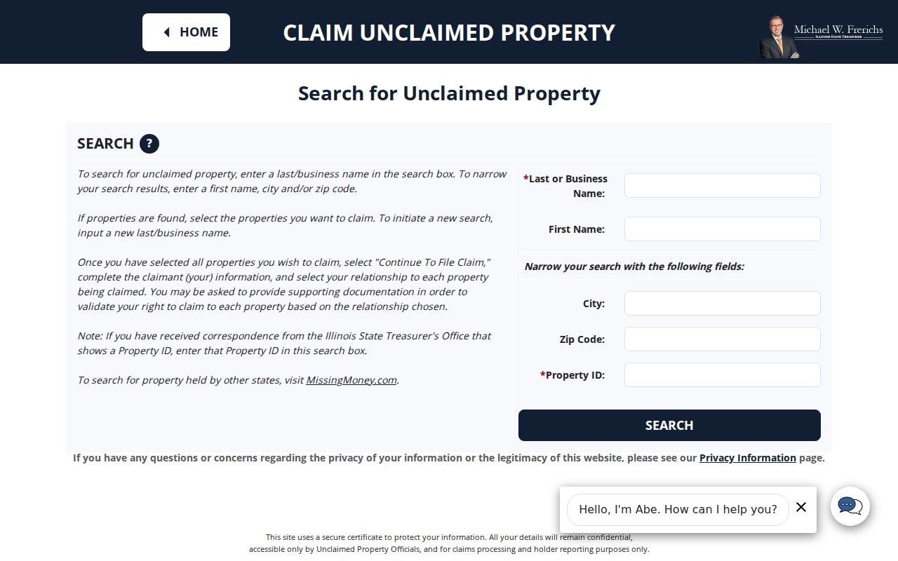 Niles resident lookup Illinois I-Cash name and ZIP search