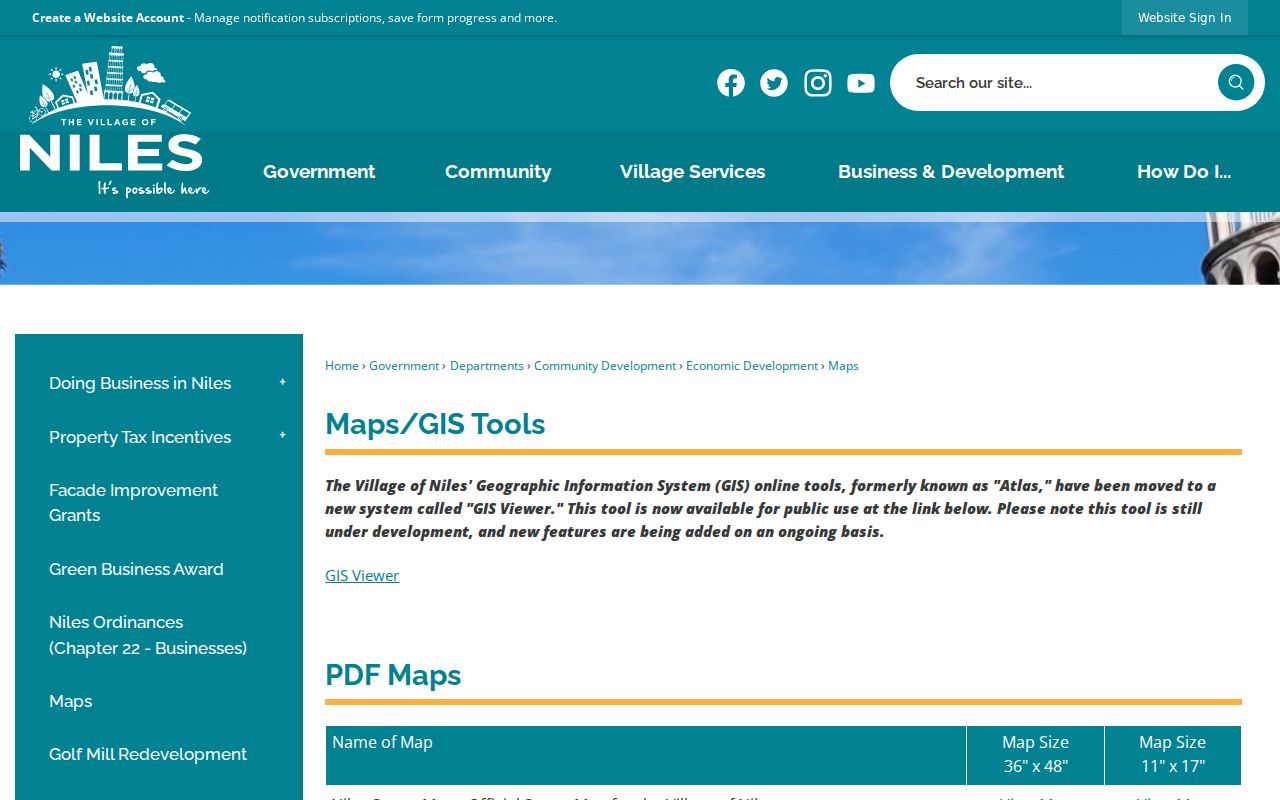 Niles street directory official maps catalog