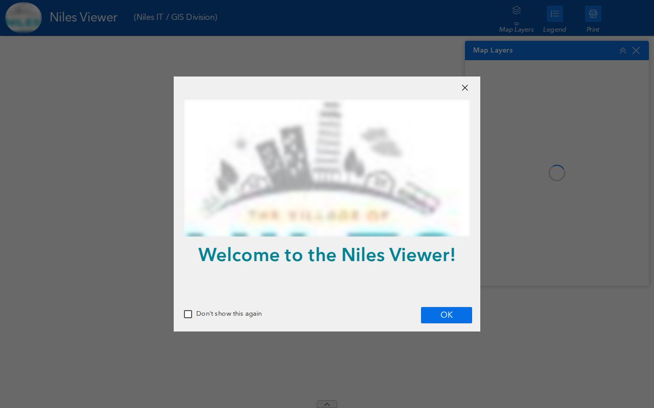 Niles street directory GIS Viewer for parcel context