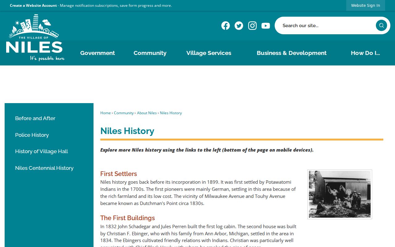 Niles ZIP code directory historical place names
